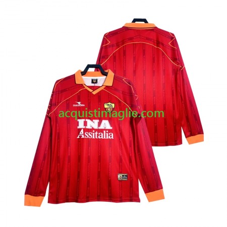 Divisa di Calcio AS Roma 1999 2000 Retro Prima Manica Lunga